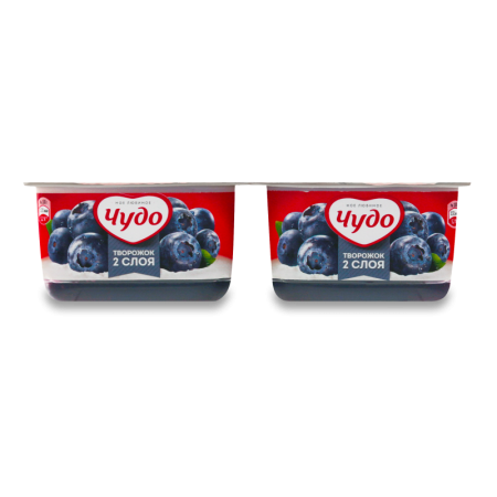 Десерт 4.2% Творожный Пастеризованный Взбитый Творожок Черника Чудо ст 100г