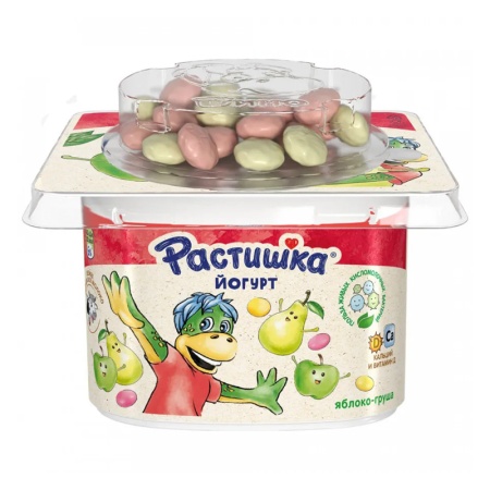 Йогурт Danone Растишка яблоко/груша с Печеньем 3% 4*118гр