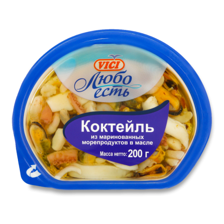 Коктейль из Маринованных Морепродуктов в Масле Любо Есть Vici п/у 200г