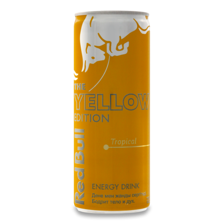 Напиток Безалкогольный Газированный Энергетический Tropical Yellow Edition Red Bull ж/б 0.25л Напиток Безалкогольный Газированный Энергетический Tropical Yellow Edition Red Bull ж/б 0.25л