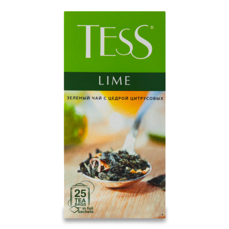 Чай Зеленый Байховый с Ароматом Лайма и Растительными Компонентами Lime Tess к/у 25х1.5г Чай Зеленый Байховый с Ароматом Лайма и Растительными Компонентами Lime Tess к/у 25х1.5г