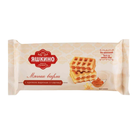 Вафли Яшкино Мягкие Вар Сгущ 120гр фл/п