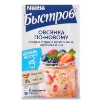 Каша Nestle Быстров Овсянка по-новому Лес яг/сем льна/клубн и Чиа 6*35гр Кор