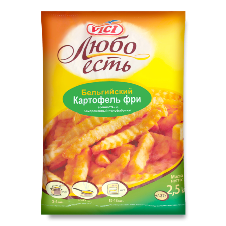 Картофель Фри Волнистый Замороженный Бельгийский Любо Есть Vici м/у 2.5кг
