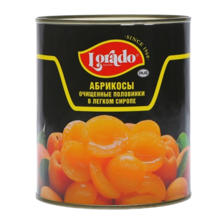 Абрикосы Lorado Половинки Очищ в Сиропе 850мл ж/б
