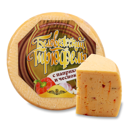 Сыр Беловежский Трюфель с Паприкой и Чесноком 40% Цилиндр кг