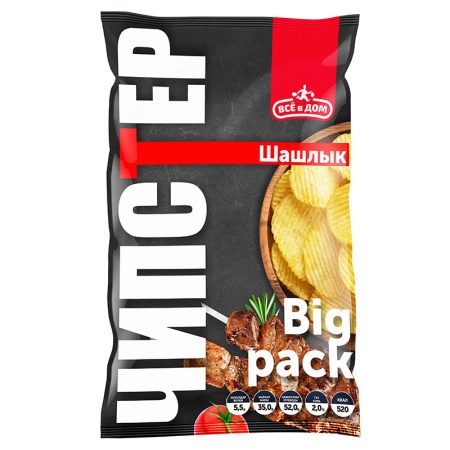 Чипсы Рифлёные Всё в Дом Картоф Шашлык 150гр п/п