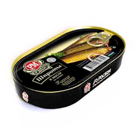 Шпроты Рыбное Меню из Салаки в/м 175гр ж/б Ключ