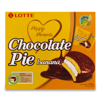 Печенье Chocolate Pie Lotte Banana Happy Moments 336гр Кор