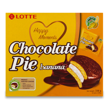 Печенье Chocolate Pie Lotte Banana Happy Moments 336гр Кор
