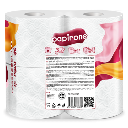 Бумага Туалетная 3 Слоя Premium Papirone 4шт