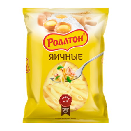 Макароны Роллтон Перья Яичные 400гр п/п