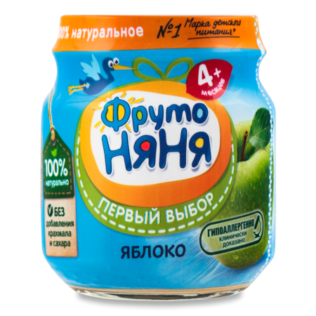 Пюре Для Детей от 4мес Яблоко Фрутоняня с/б 100г