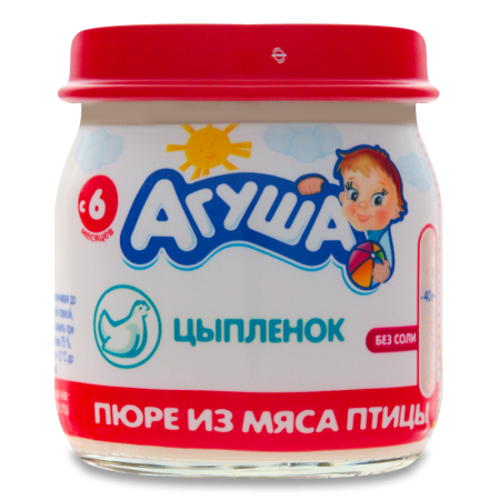 Пюре из Мяса Птицы Для Детей от 6мес Цыпленок Агуша с/б 80г