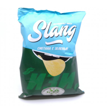 Чипсы Натуральные Картофельные Сметана с Зеленью Slang м/у 70г