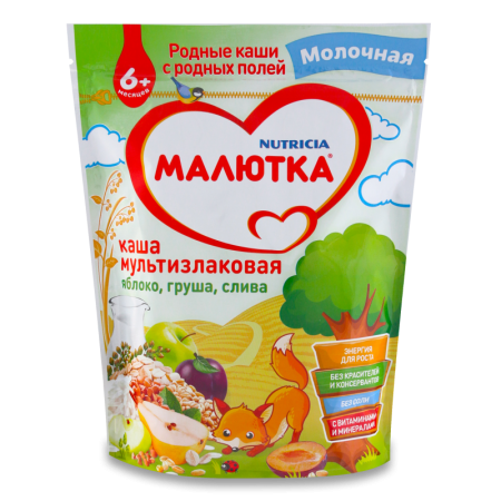 Каша Малютка Мультизлак Смесь Фруктов Мол 220гр Кор