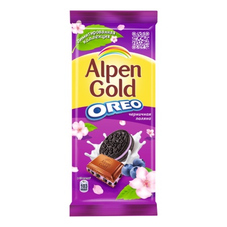 Шоколад Alpen Gold Oreo Черничная Поляна 90г фл/п