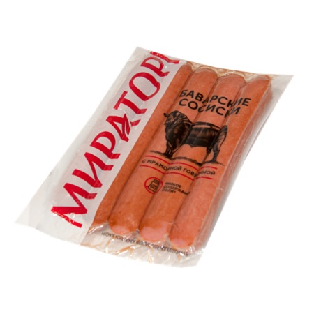 Сосиски Мираторг Баварские с Мраморной Говядиной 225гр в/у