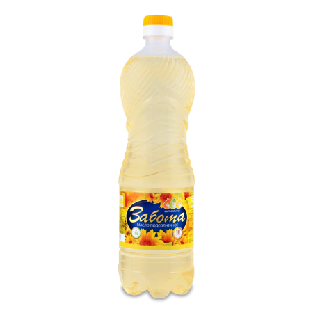 Масло Подсолнечное Рафинированное Дезодорированное Забота п/бут 900мл