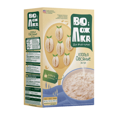 Хлопья Воложка Овсяные Традиционные Экстра 400гр Кор