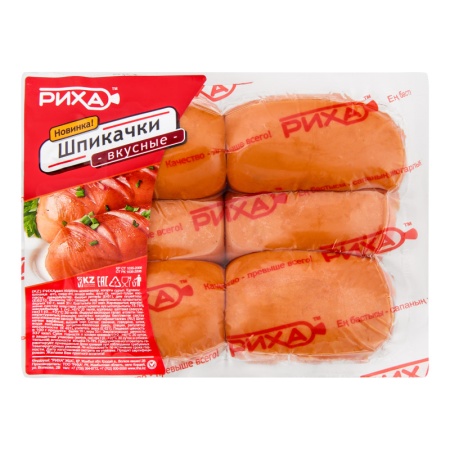 Шпикачки Риха Варен в/с 500гр шт в/у Шпикачки Риха Варен в/с 500гр шт в/у