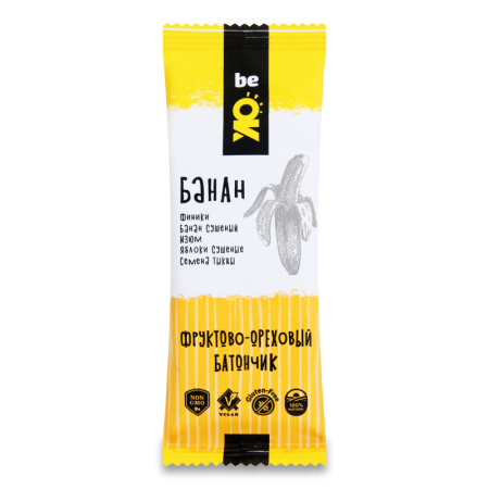 Батончик be ok Банан фруктово-ореховый 30гр фл/п