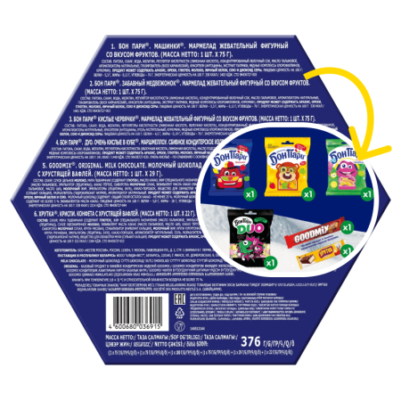 Набор Подарочный Бон Пари Микс Мармелада и Сладостей 376гр Кор