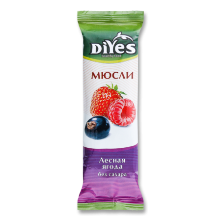 Батончик Диyes Мюсли Лесная Ягода б/сахара 25гр фл/п