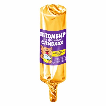Мороженое Пломбир на Двойных Сливках в Шоколадной Глазури Эскимо 80гр