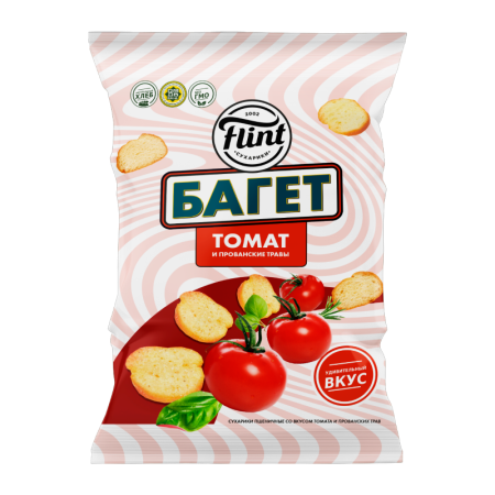 Сухарики Flint Багет Томат и Прованские Травы 75гр п/п