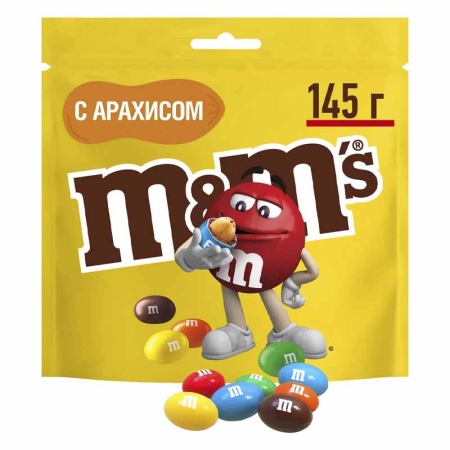 Драже m&m Арахис и Молочный Шоколад 145гр бл/у