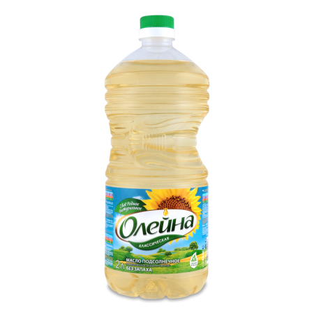 Масло Подсолнечное Рафинированное Дезодорированное Первый Сорт Олейна п/бут 2л