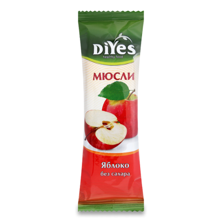 Батончик Diyes Мюсли Яблоко б/сахара 25гр фл/п