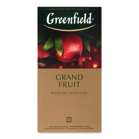 Чай Черный Байховый с Ароматом Граната и Растительными Компонентами Grand Fruit Greenfield к/у 25х1.5г Чай Черный Байховый с Ароматом Граната и Растительными Компонентами Grand Fruit Greenfield к/у 25х1.5г