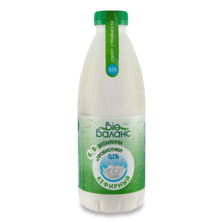 Биопродукт Кисломолочный 0.1% Кефирный Обогащенный Бифидобактериями и Витаминами Био Баланс п/бут 900г