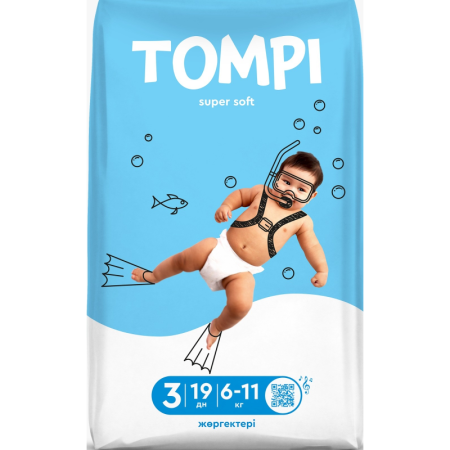 Подгузники Tompi Super Soft 3 6-11 19шт м гр/уп