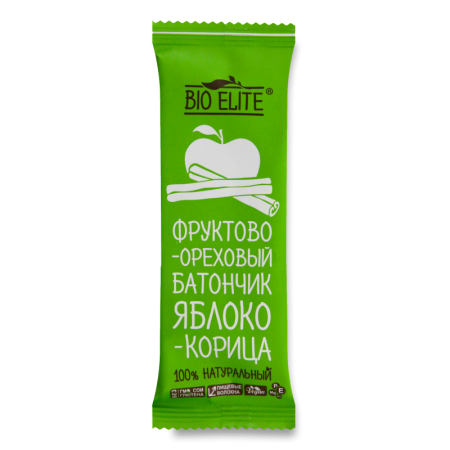 Батончик фруктово-ореховый яблоко-корица Bio Elite м/у 35г