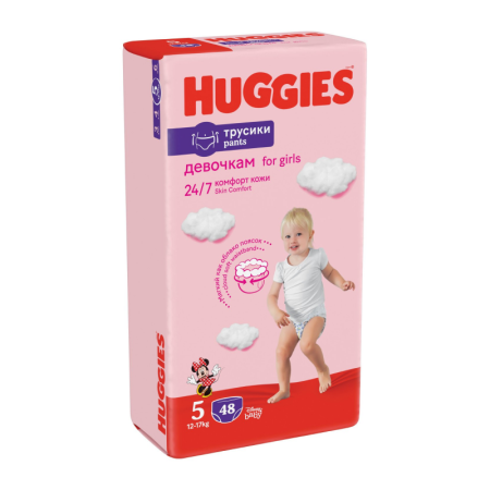 подгузники-трусики Huggies д/дев 5 13-17кг 48 шт гр/уп