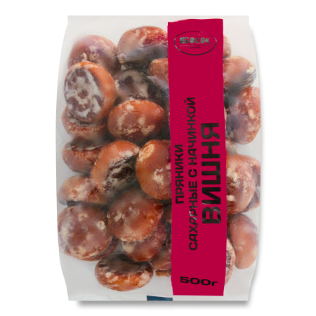 Пряники Заварные Глазированные с Начинкой Вишня Сахарные Бкк м/у 0.5кг