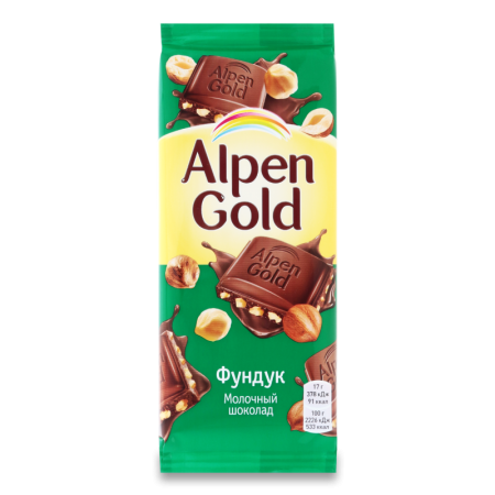 Шоколад Молочный с Фундуком Alpen Gold м/у 85г