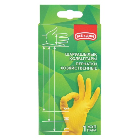 Перчатки Всё в Дом Хоз Унив Латекс m 1 шт Кор