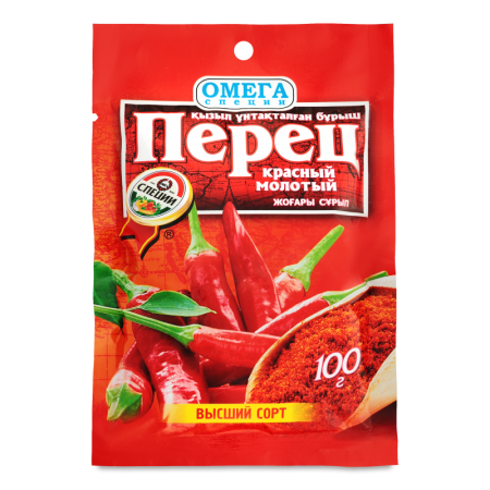 Перец Красный Молотый Высший Сорт Омега Специи м/у 100г