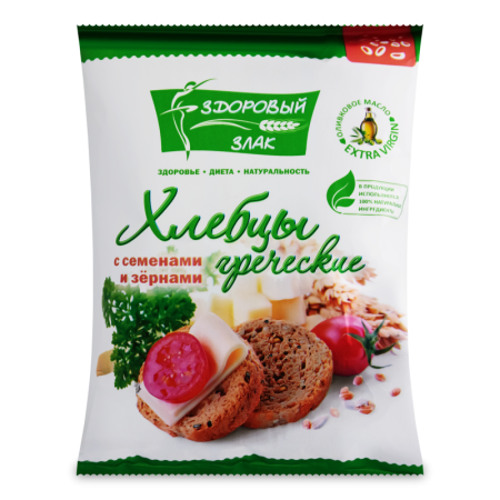 Хлебцы с Семенами и Зёрнами Греческие Здоровый Злак м/у 100г