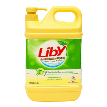Средство д/мытья Посуды Liby Лимон 1,5кг Кан
