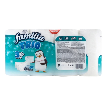 Бумага туалетная familia Trio 3сл 8шт гр/у