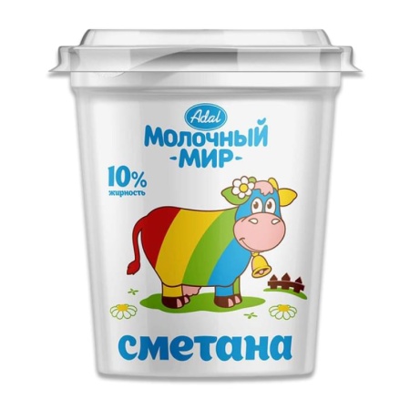 Сметана Молочный Мир 10% 350гр Стак
