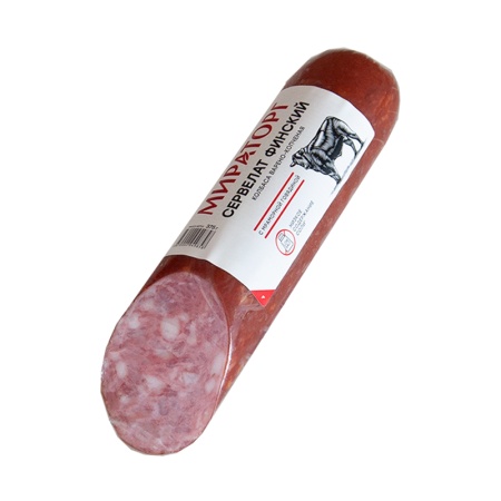 Колбаса Мираторг Сервелат Финский варено-копченая 375гр в/у