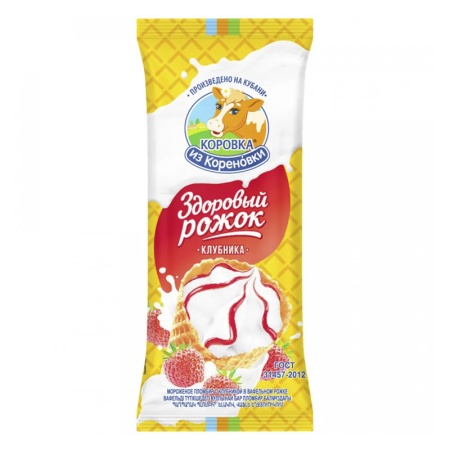 Мороженое Коровка из Кореновки Здоровый Рожок Клубн Джем 120гр фл/п