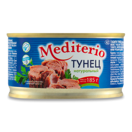 Тунец Mediterio Натуральный 185гр ж/б