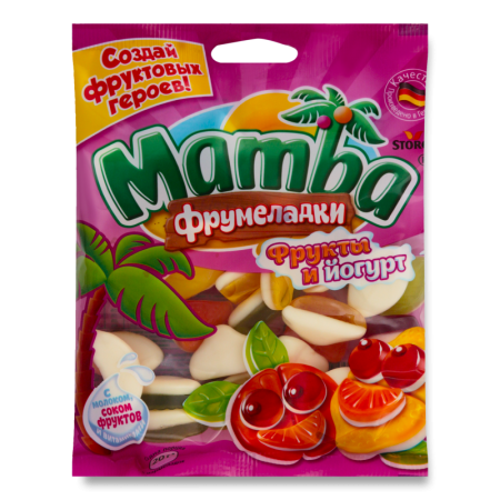 Мармелад Жевательный с Йогуртным Слоем Фрукты и Йогурт Фрумеладки Mamba м/у 140г